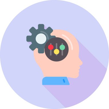 Tamamlanmış tasarımda yaratıcı beyin simgesi