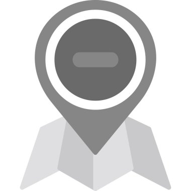 Konum haritasının tek bir izole edilmiş simgesinin vektör çizimi