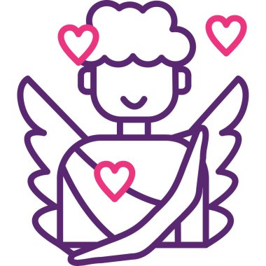 Doldurulmuş özet biçiminde melek sevdalısı gün simgesi