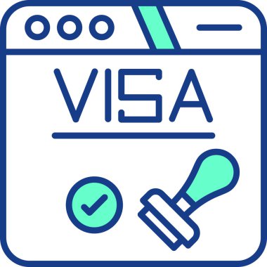 Vize vize simgesi tam taslak biçiminde