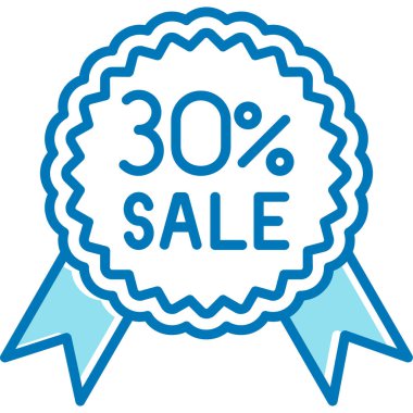 Yüzde 20 indirimli mavi yuvarlak çıkartma