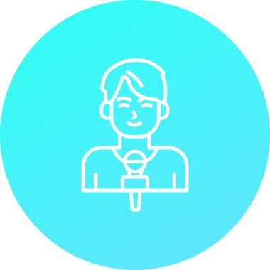 Mikrofonlu bir adamın vektör çizimi