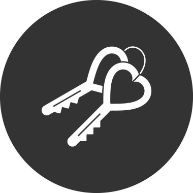 Ev anahtarı vektör simgesi. biçim düz yuvarlak sembol, gri renk, yuvarlak açılar ve beyaz arkaplan