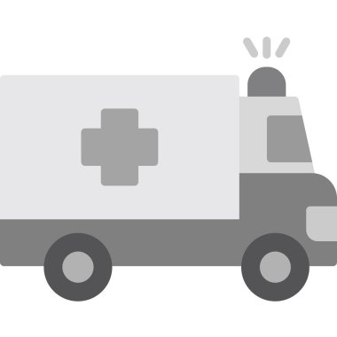 Ambulans arabası tıbbi simgesi düz stil