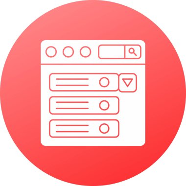 Web tarayıcı pencere vektör simgesi dolu tasarım