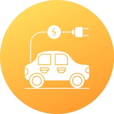 Bir araba simgesinin vektör illüstrasyonu