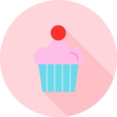 cupcake ikonu vektör illüstrasyonu