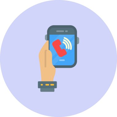 el ele tutuşan akıllı telefon vektör çizimi