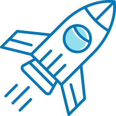 Roket. Web simgesi basit illüstrasyon