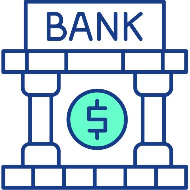 Banka. Web simgesi basit illüstrasyon