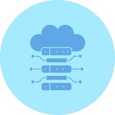 Bulut hesaplama simgesi vektör illüstrasyonu