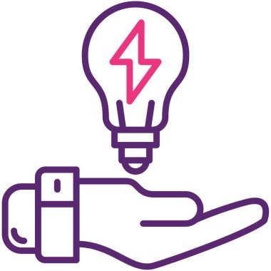 Elektrikli ampul simgesi, vektör çizim