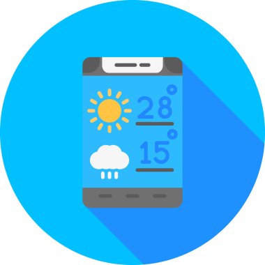 Vektör çizimi. 16 yazılı akıllı telefon.