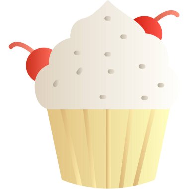 cupcake ikonu vektör illüstrasyonu