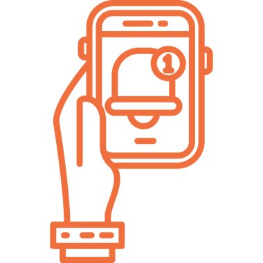 akıllı saat simgesine sahip cep telefonu, basit biçim