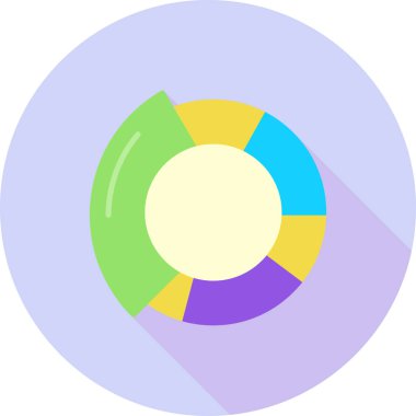 Pasta çizelgesi vektör simgesi düz biçiminde