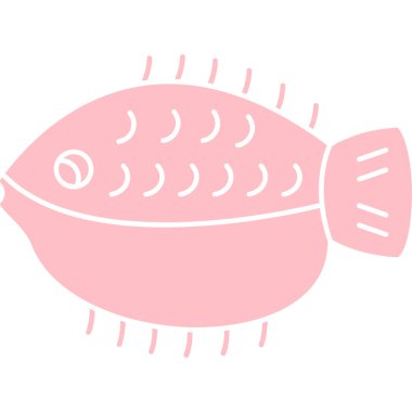 çizgi balık simgesi vektör illüstrasyonu