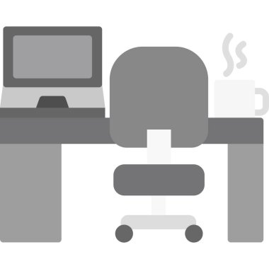 ofis tablosu ve sandalye simgesi, vektör tasarımı