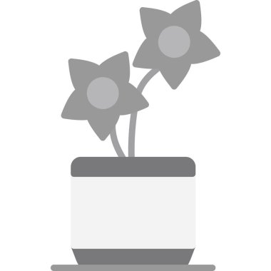 Çiçek saksısı, illüstrasyon, vektör, beyaz arkaplan.