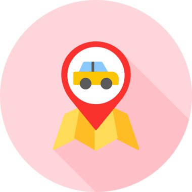 araba konumu simgesi düz biçimli