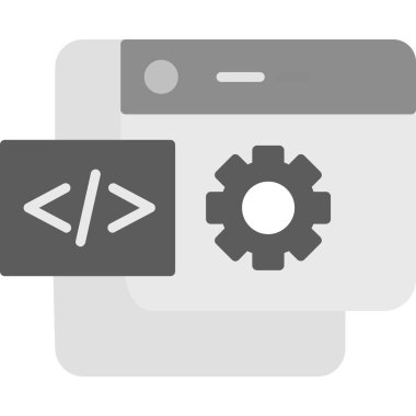 Programlama düz vektör simgesi