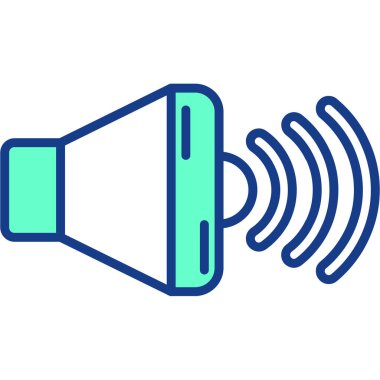 megafon ses simgesi. dış hat megafon vektör simgesi rengi düz izole