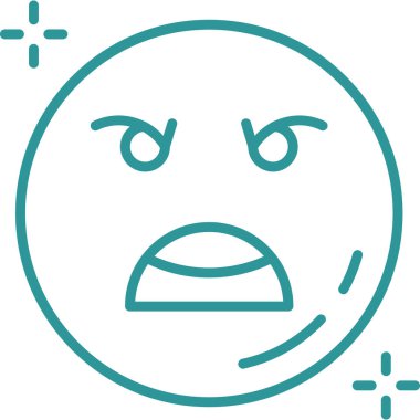 Kızgın ifade simgesi, anahat stili