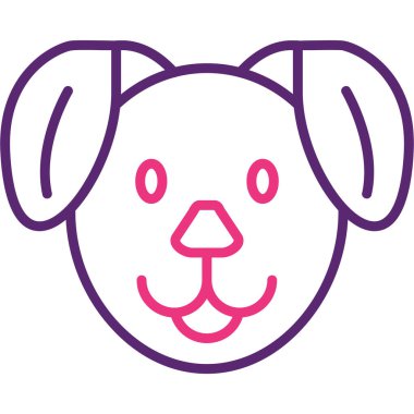 köpek yüz rengi simgesi, vektör illüstrasyonu