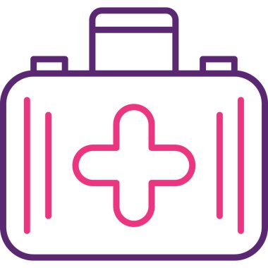 İlk yardım çantası simgesi. Web için ilk kit vektör simgelerinin basit illüstrasyonu