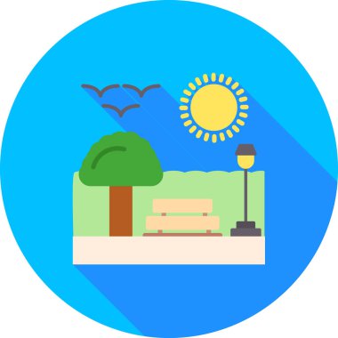 Peyzaj. Web simgesi basit illüstrasyon