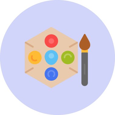 Düz stil ile ressam palet çizimi simgesi