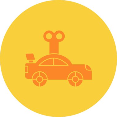 Bir araba simgesinin vektör illüstrasyonu