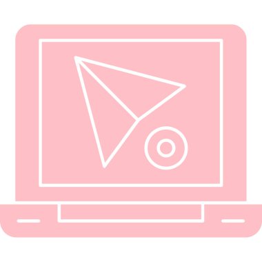 bilgisayar monitörü ikon vektör illüstrasyonu