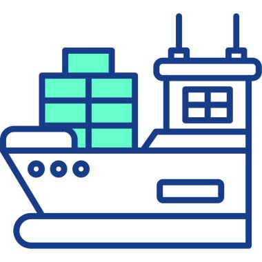 Gemi. Web simgesi basit illüstrasyon