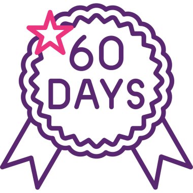 60 gün kalan simge, 60 0 vektör, 69 gün simge, vektör illüstrasyonu