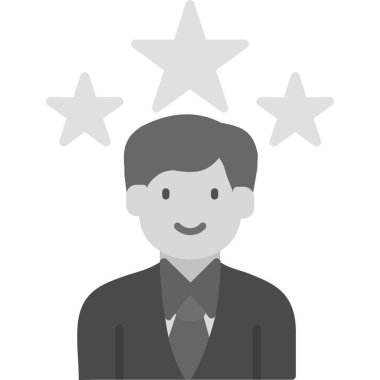 Moda tarzında bir iş adamı ikonu. Web sitenizin tasarımı, logosu, uygulaması, vektörü için kişi avatar sembolü.