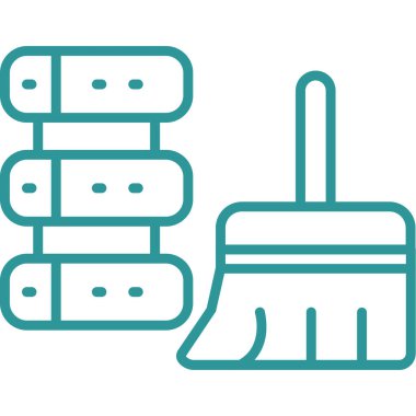 Süpürge. Web simgesi basit illüstrasyon