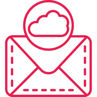 bulut e- posta simgesi vektör illüstrasyonu