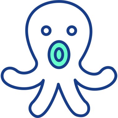 Balık ahtapotu. Web simgesi basit illüstrasyon