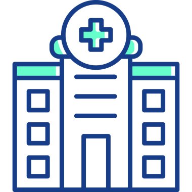 Hastane tıbbi modern simgesi, vektör illüstrasyonu