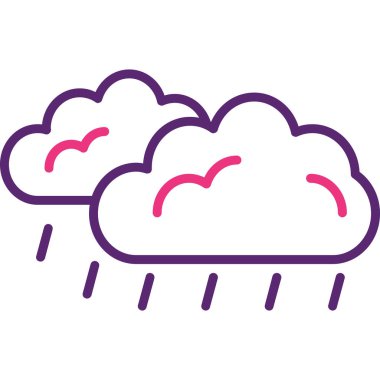 Yağmur bulutları simgesi. Vektör çizim