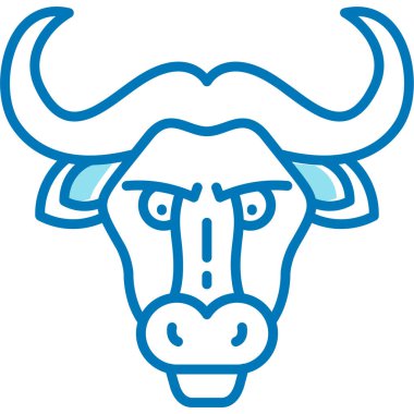 Boynuzlu boğa kafası. Basit simge