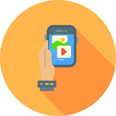 Akıllı saat vektör illüstrasyon tasarımlı akıllı telefon