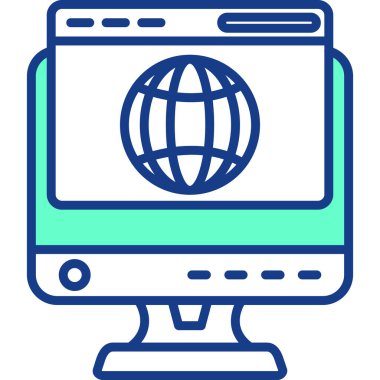 İnternet web simgesi. İnternet simgeleri için basit illüstrasyon