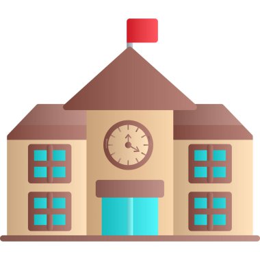 okul binası simgesi vektör illüstrasyon grafik tasarımı