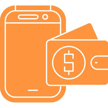 mobil ödeme simgesi, basit vektör illüstrasyonu