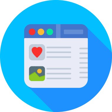 kalp sohbet vektör illüstrasyonu, sohbetin düz tasarım simgesi