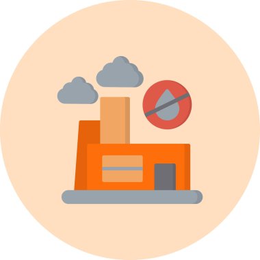 Fabrika Düz Vektör Simgesi