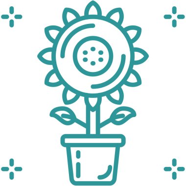 Çiçek simgesinin vektör illüstrasyonu