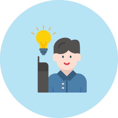 düz biçimli yaratıcı fikir ampul simgesi